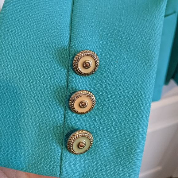 Vintage turquoise plus size blazer - Picture 2 of 5